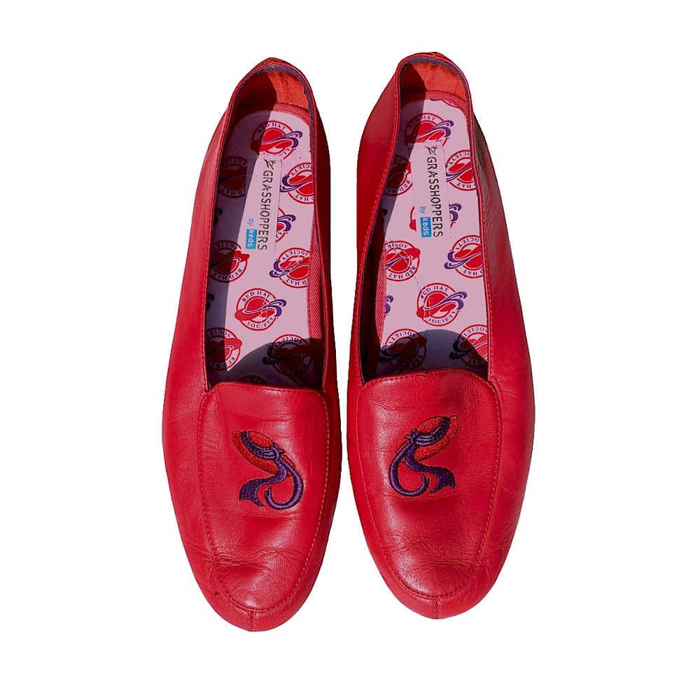 Keds Grasshoppers Vintage Red Hat Society Flats